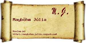 Mayböhm Júlia névjegykártya