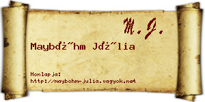 Mayböhm Júlia névjegykártya